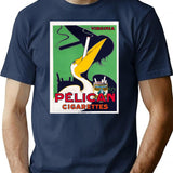 Plican Cigarettes T-Shirt for Men & Women, T-Shirts Graphic Tee - Navy