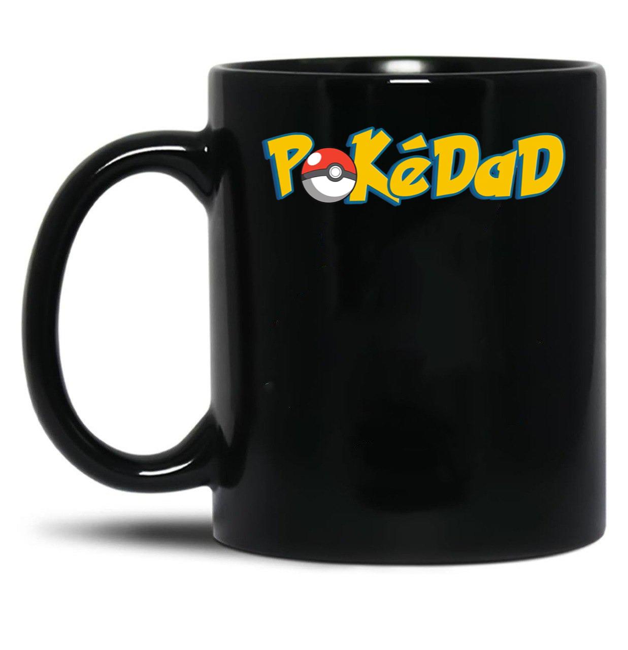 Pokedad Retro Gift for Dad Black Coffee Mug, Gift Coffee Mug