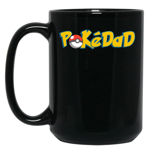 Pokedad Retro Gift for Dad Black Coffee Mug, Gift Coffee Mug - Black
