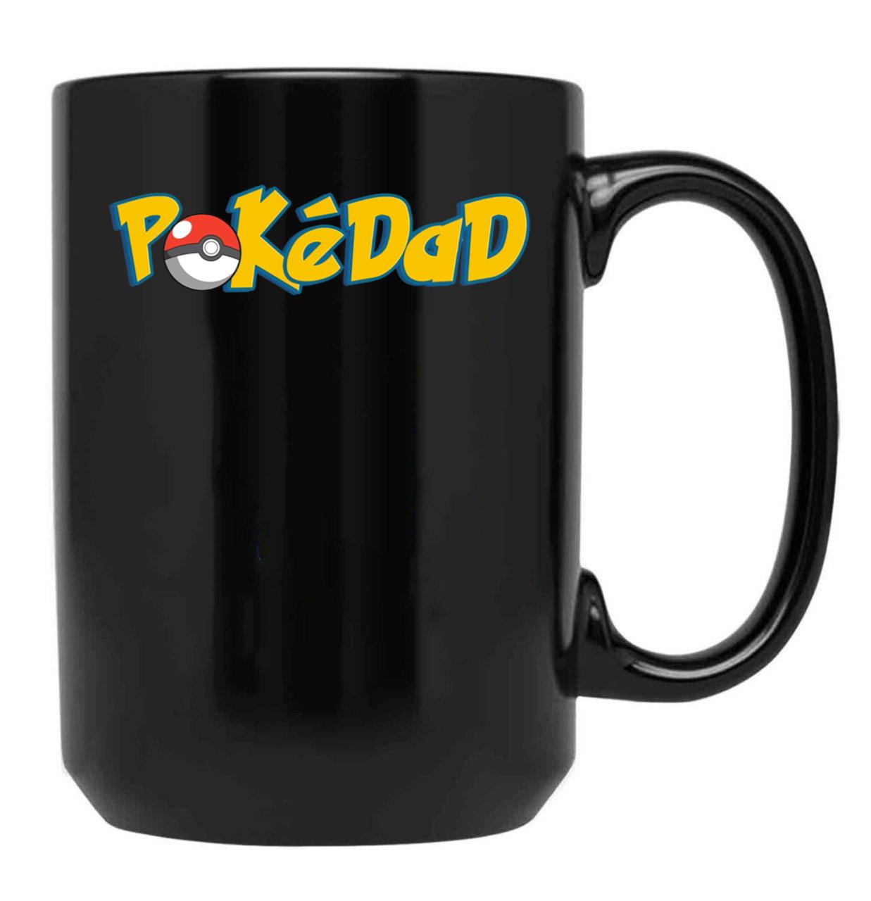 Pokedad Retro Gift for Dad Black Coffee Mug, Gift Coffee Mug