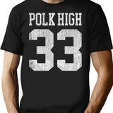 Polk High T-Shirt for Men & Women, T-Shirts Graphic Tee - Black