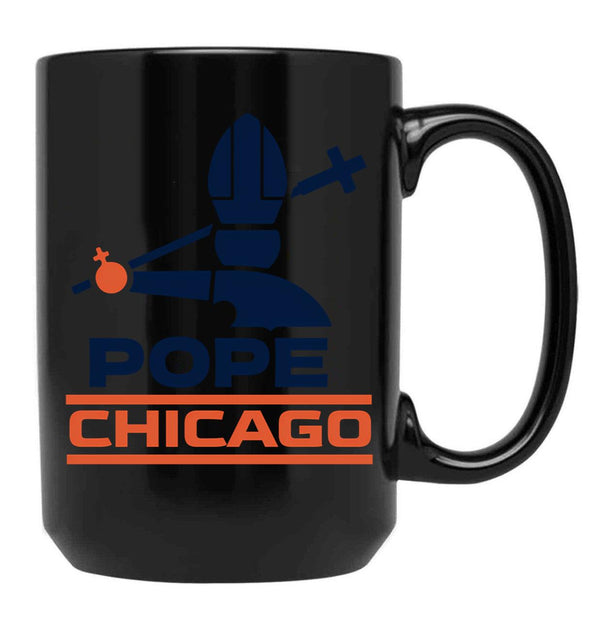 Pope Chicago Pope Robert Prevost Religious Pope Jesus Christian White Sox Black Coffee Mug - Black