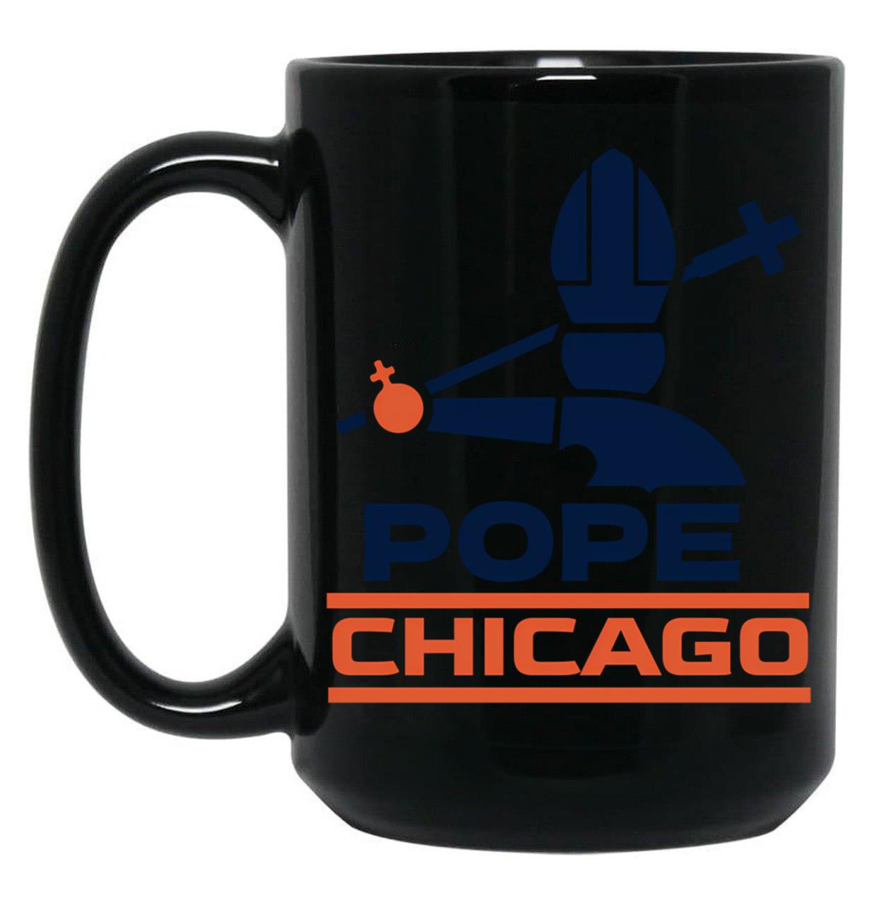 Pope Chicago Pope Robert Prevost Religious Pope Jesus Christian White Sox Black Coffee Mug