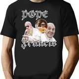 Pope Francis Vintage Rap Tee T-Shirt for Men & Women, T-Shirts Graphic Tee - Black