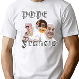 Pope Francis Vintage Rap Tee T-Shirt for Men & Women, T-Shirts Graphic Tee - White