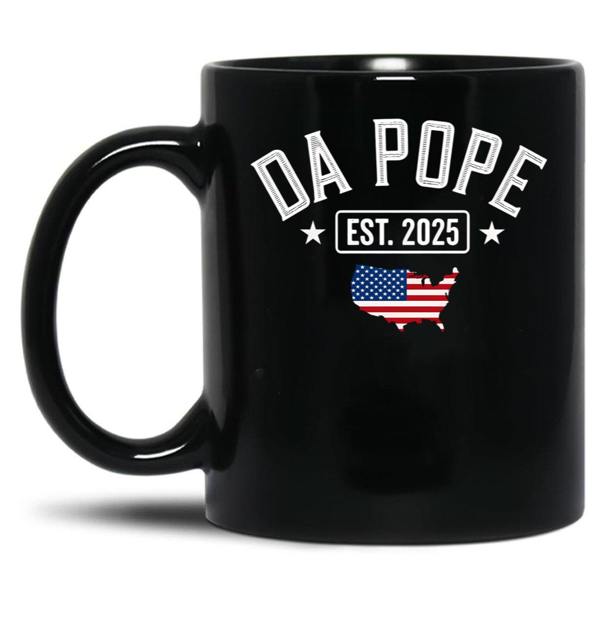 Pope Leo Est.2025 Black Coffee Mug