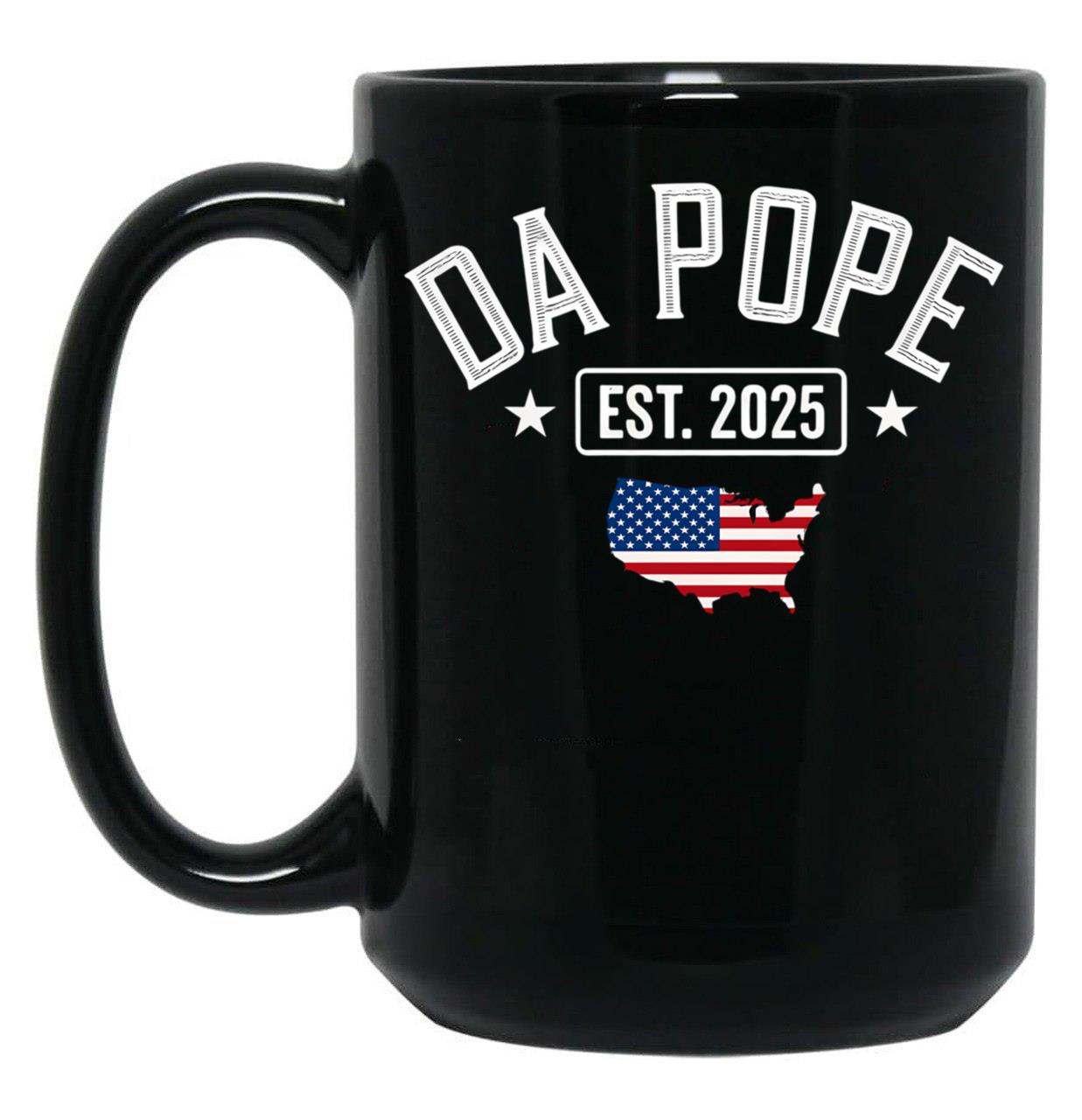 Pope Leo Est.2025 Black Coffee Mug