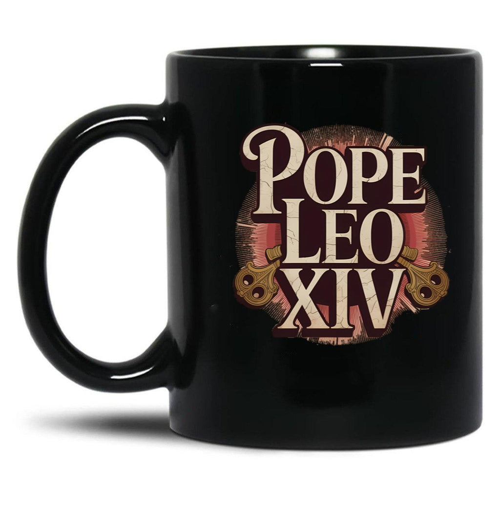 Pope Leo Pope Leo Xiv Black Coffee Mug