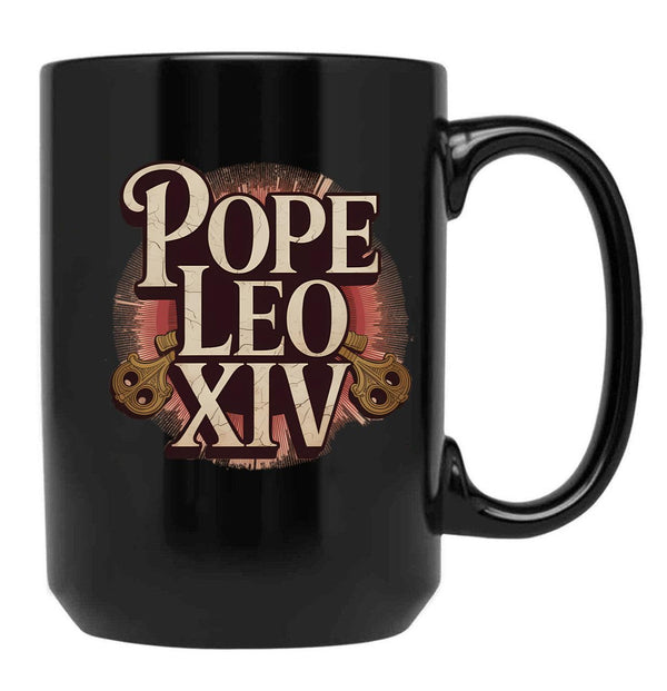 Pope Leo Pope Leo Xiv Black Coffee Mug - Black