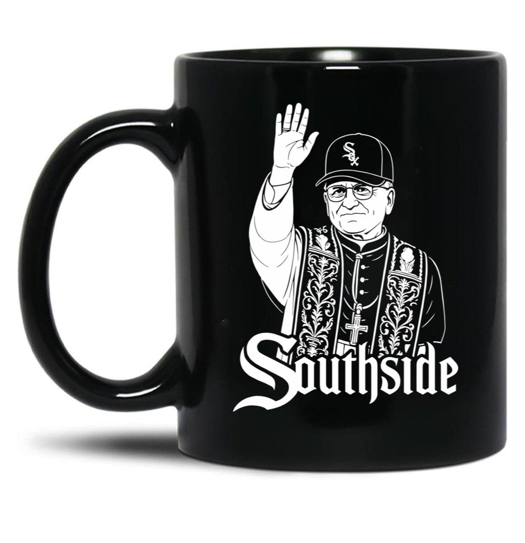 Pope Leo South Side Of Chicago Black Coffee Mug
