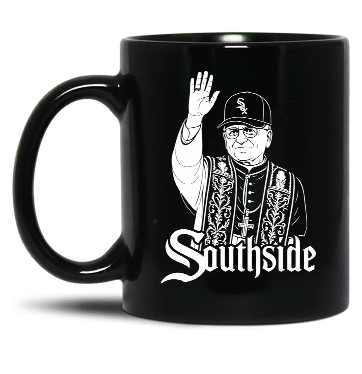 Pope Leo South Side Of Chicago Black Coffee Mug