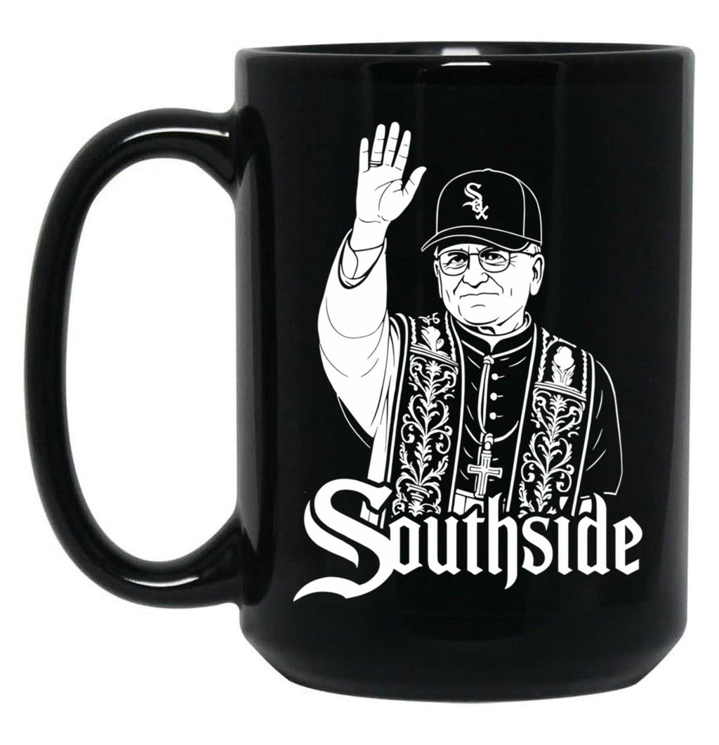 Pope Leo South Side Of Chicago Black Coffee Mug