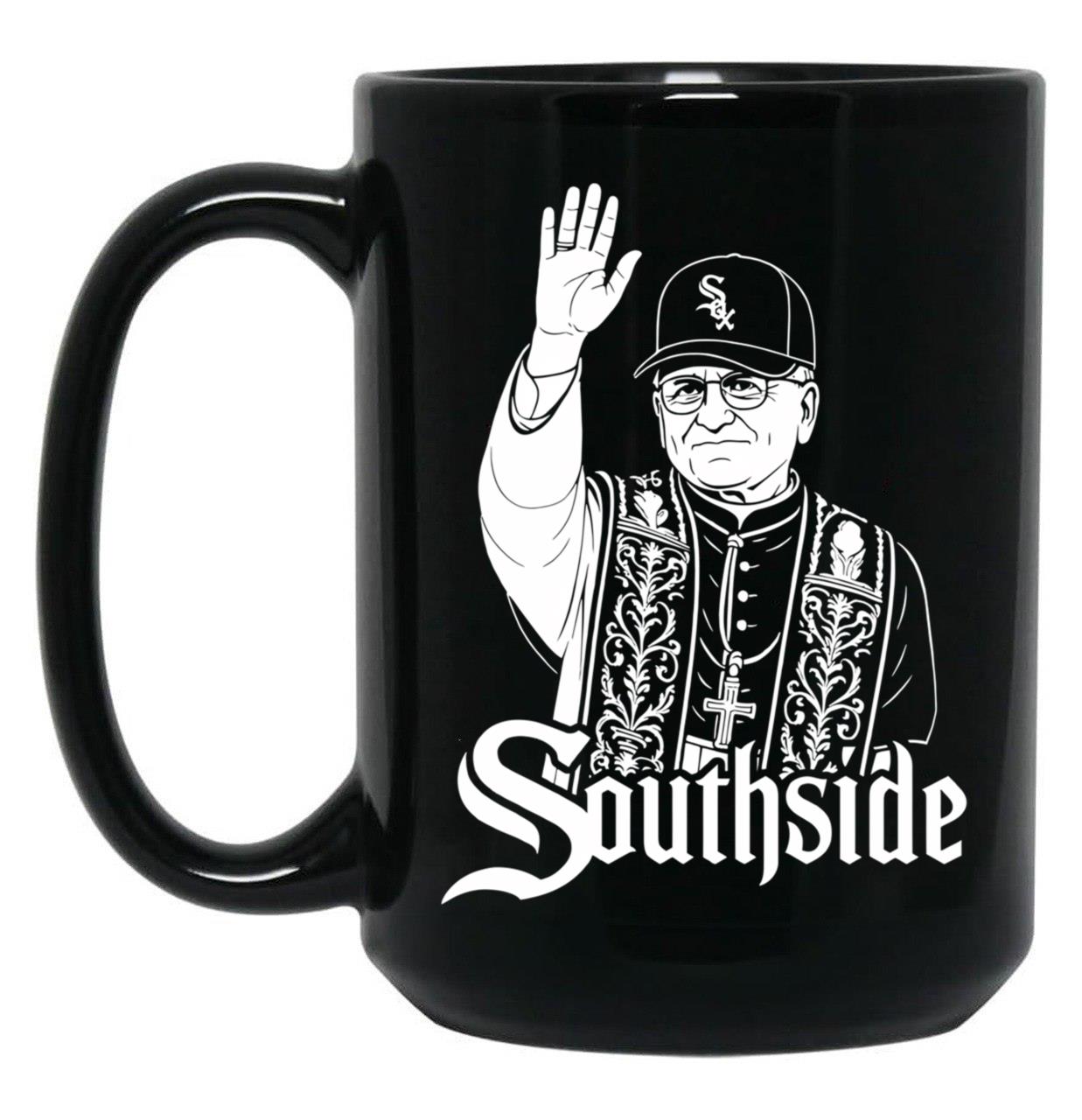 Pope Leo South Side Of Chicago Black Coffee Mug
