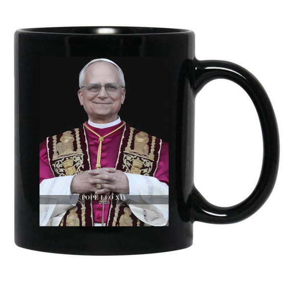 Pope Leo Xiv 2025 Black Coffee Mug - Black