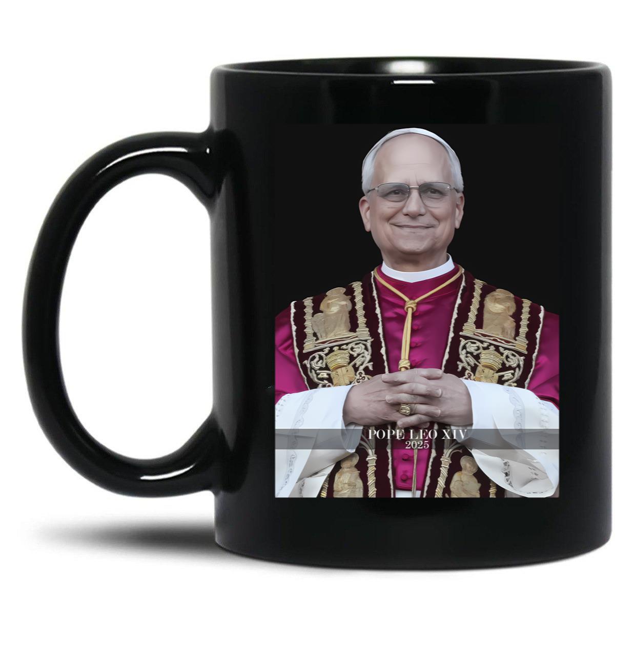 Pope Leo Xiv 2025 Black Coffee Mug