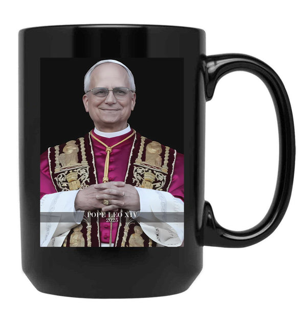 Pope Leo Xiv 2025 Black Coffee Mug - Black