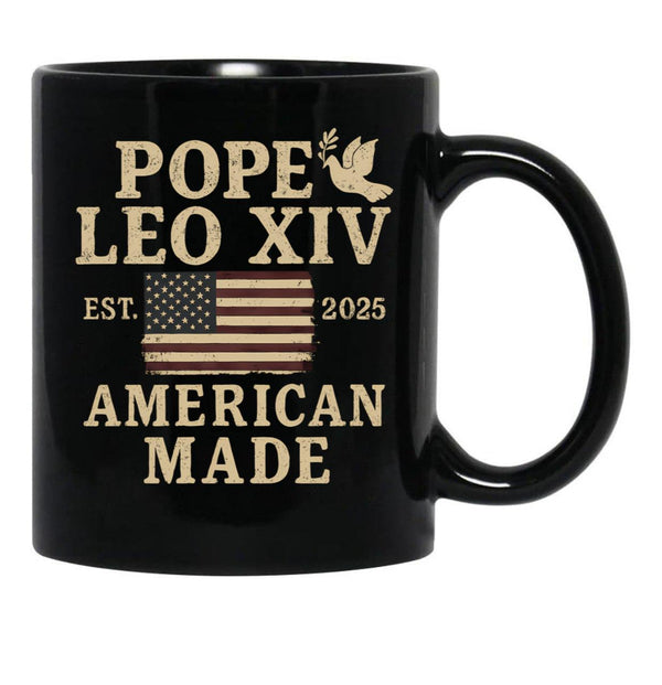 Pope Leo Xiv American Made Black Coffee Mug - Black