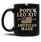 Pope Leo Xiv American Made Black Coffee Mug