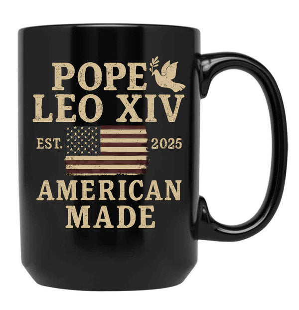 Pope Leo Xiv American Made Black Coffee Mug - Black