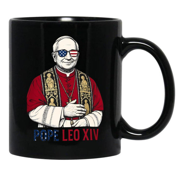 Pope Leo Xiv American Pope 2025 Robert Prevost Black Coffee Mug - Black