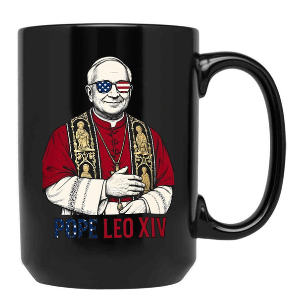 Pope Leo Xiv American Pope 2025 Robert Prevost Black Coffee Mug - Black
