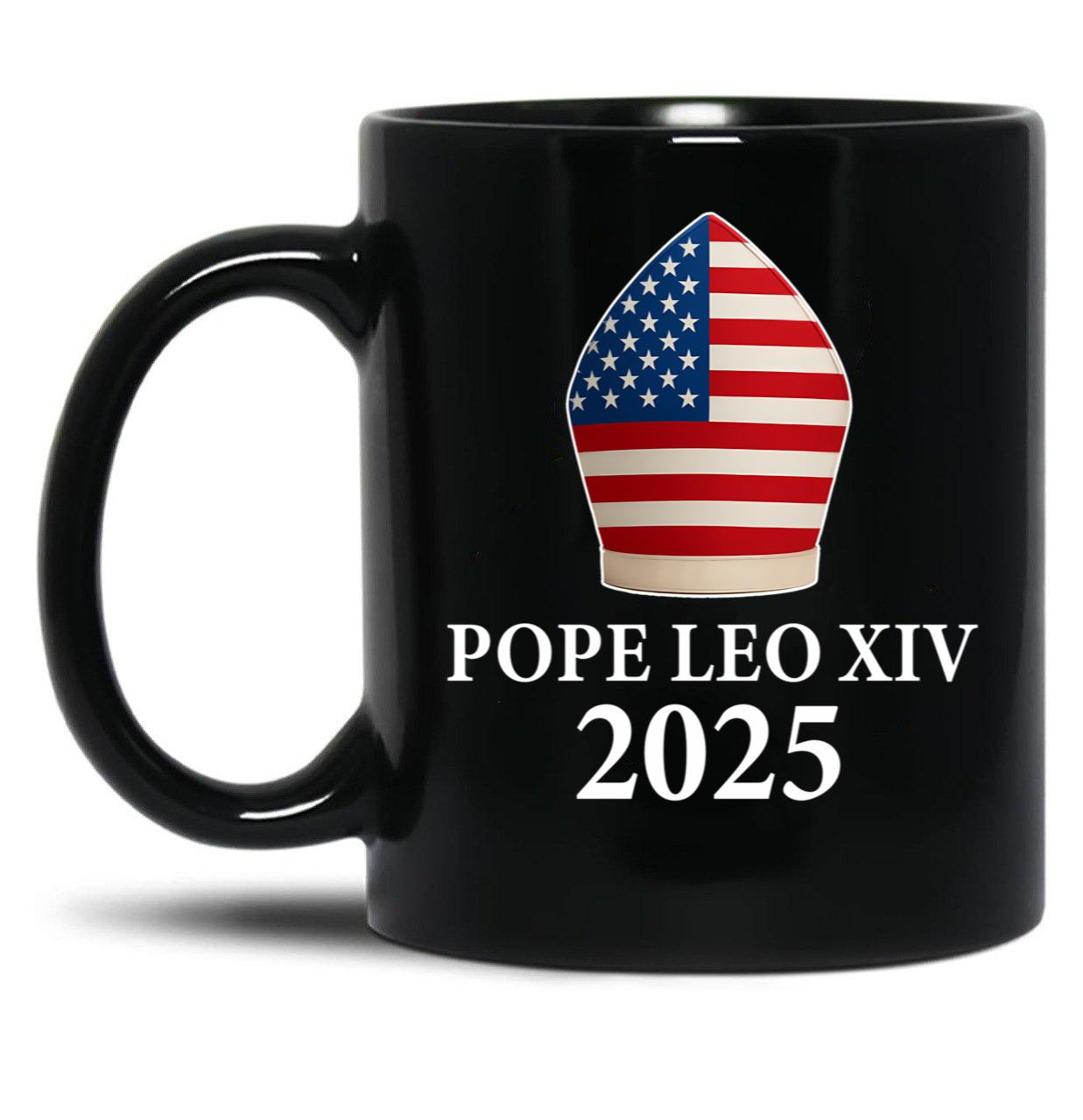 Pope Leo Xiv American Pope Robert Prevost Black Coffee Mug