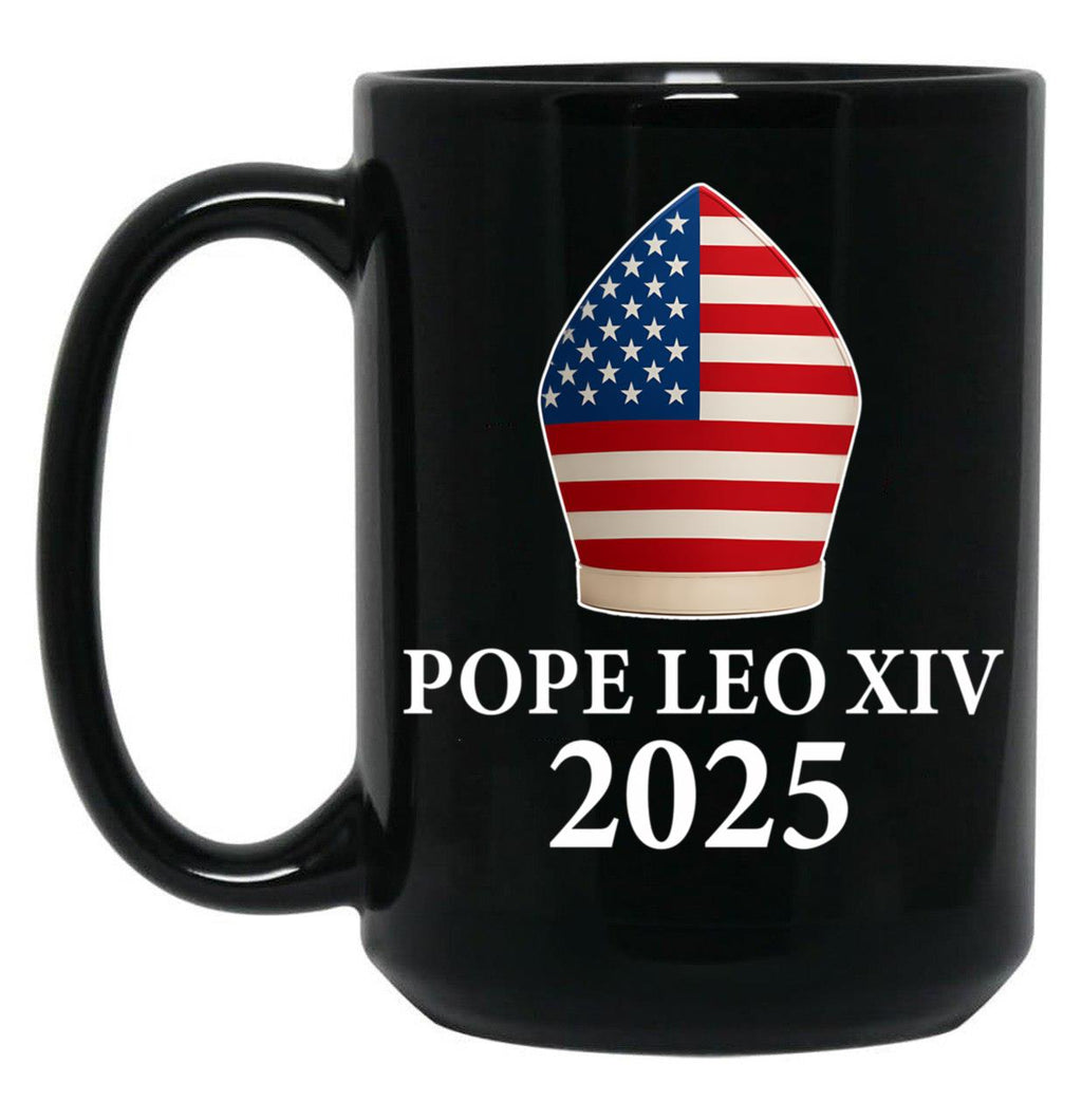Pope Leo Xiv American Pope Robert Prevost Black Coffee Mug