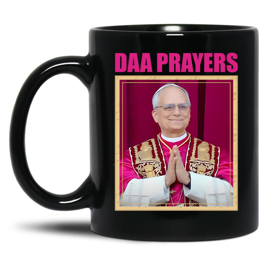 Pope Leo Xiv Daa Prayers Black Coffee Mug