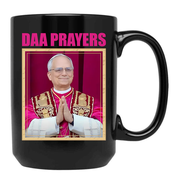 Pope Leo Xiv Daa Prayers Black Coffee Mug - Black