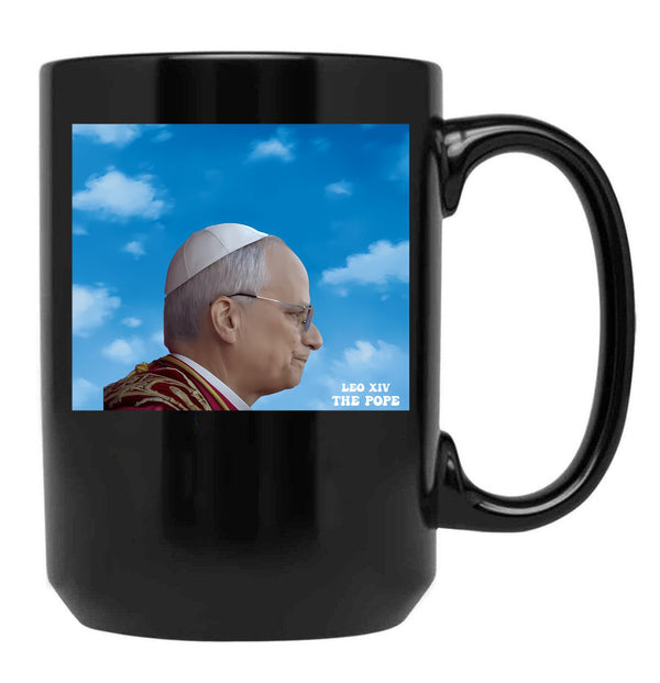 Pope Leo Xiv Fan Art Merch (3) Black Coffee Mug - Black