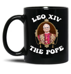 Pope Leo Xiv Fan Art Merch Black Coffee Mug
