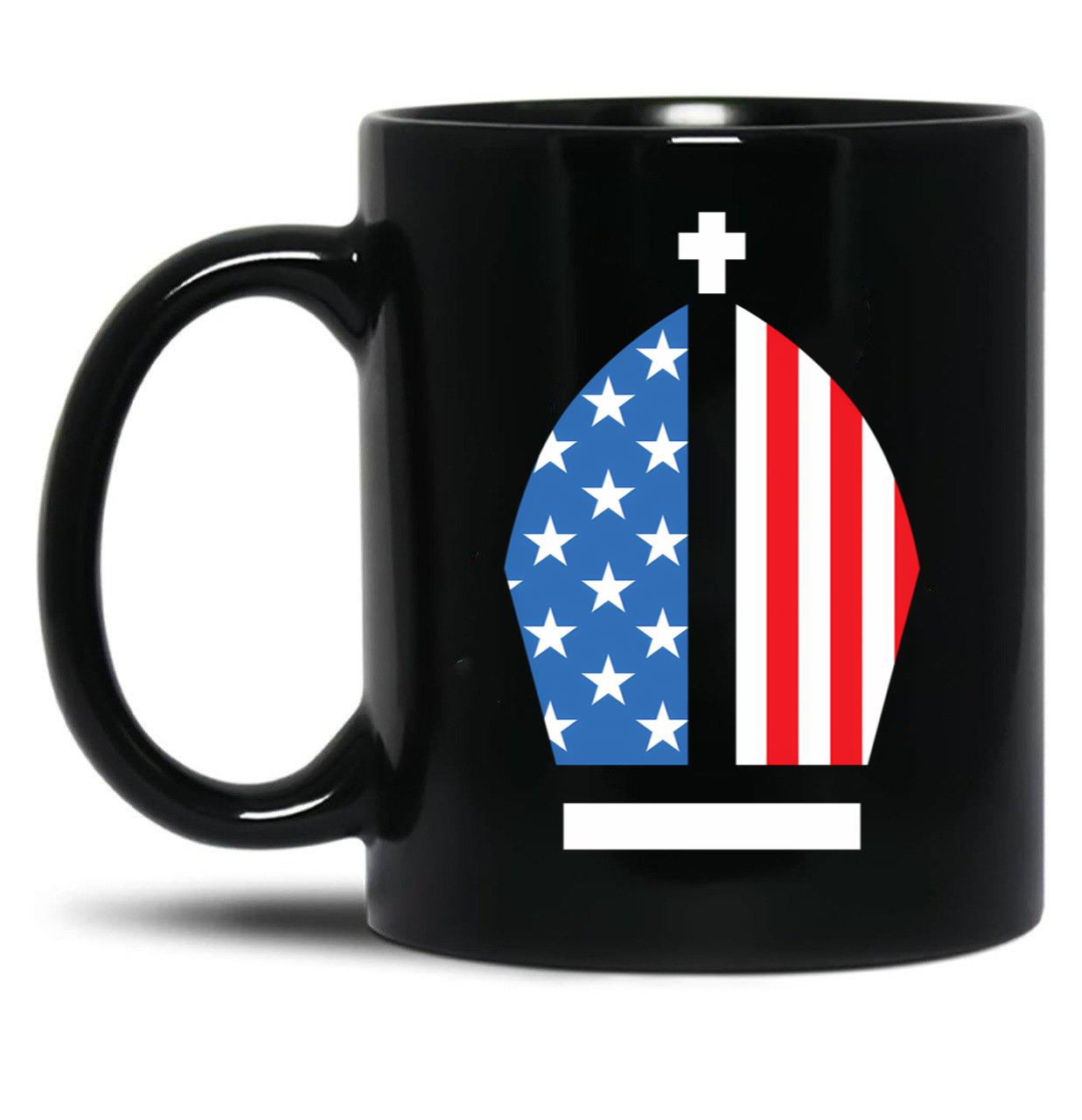Pope Leo Xiv First American Holy Father Usa Black Coffee Mug