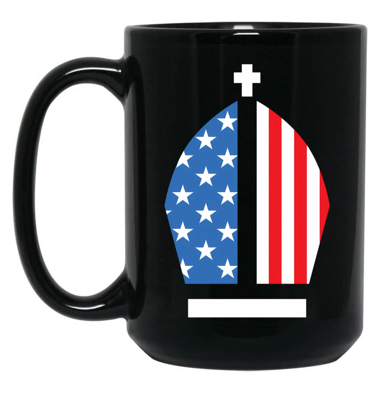 Pope Leo Xiv First American Holy Father Usa Black Coffee Mug