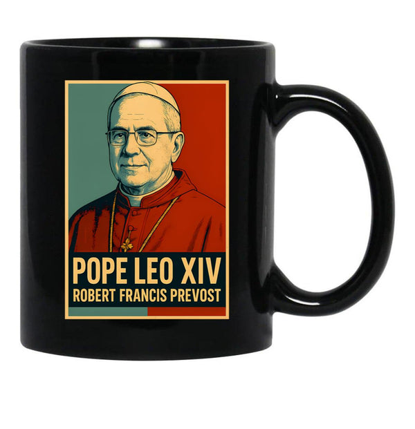 Pope Leo Xiv Francis Prevost Black Coffee Mug - Black