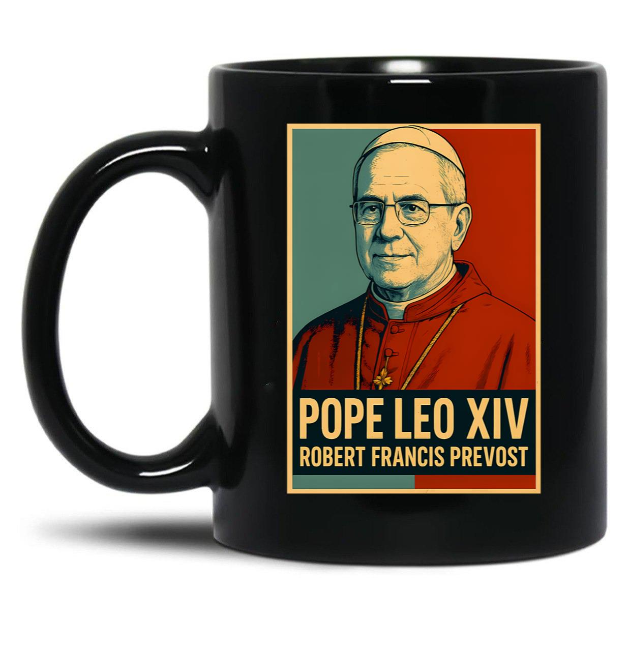 Pope Leo Xiv Francis Prevost Black Coffee Mug