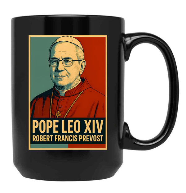 Pope Leo Xiv Francis Prevost Black Coffee Mug - Black