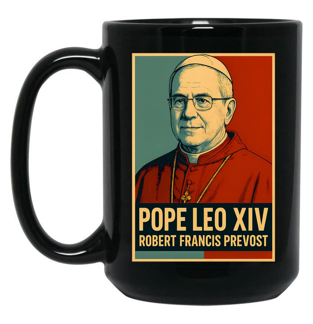Pope Leo Xiv Francis Prevost Black Coffee Mug