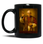 Pope Leo Xiv Retro Art Black Coffee Mug