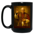 Pope Leo Xiv Retro Art Black Coffee Mug