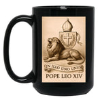 Pope Leo Xiv The Heraldic Lion Black Coffee Mug
