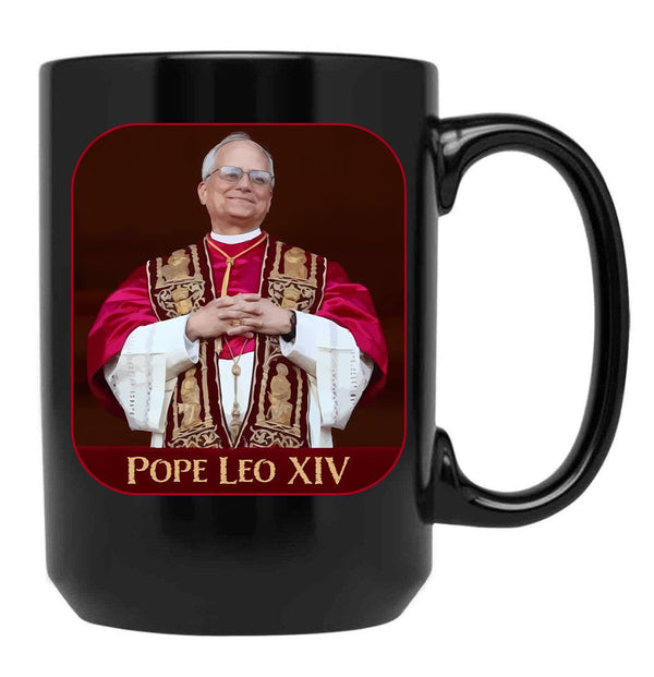 Pope Leo Xiv (7) Black Coffee Mug - Black