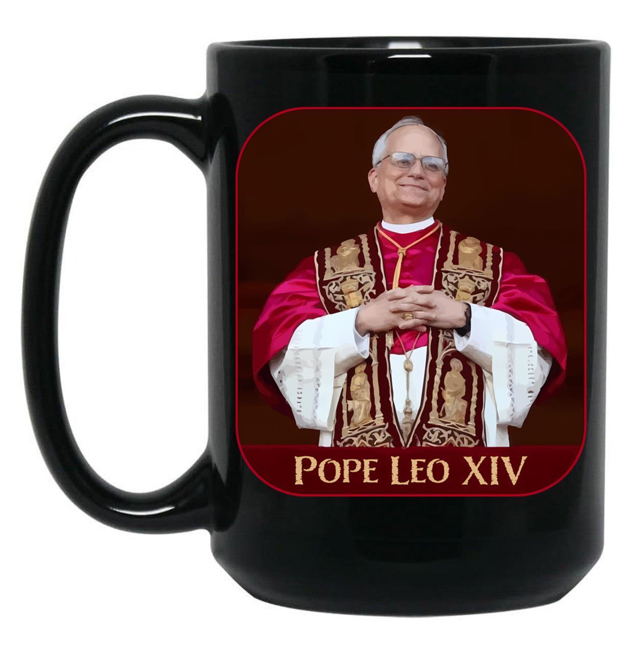 Pope Leo Xiv (7) Black Coffee Mug