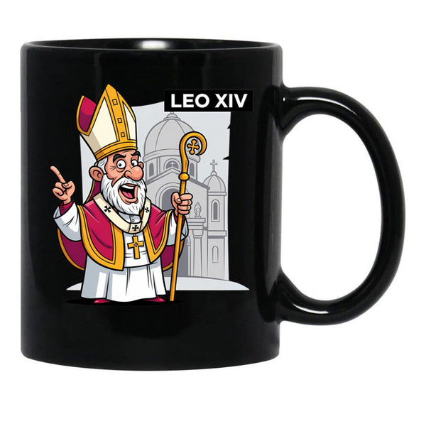 Pope Leo (2) Black Coffee Mug - Black