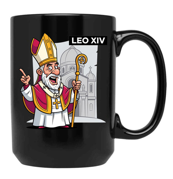 Pope Leo (2) Black Coffee Mug - Black