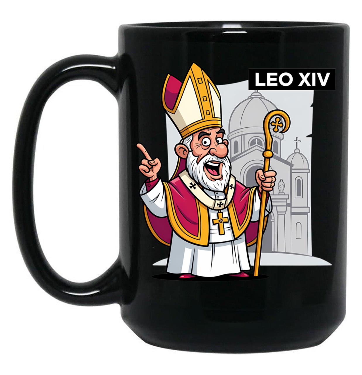 Pope Leo (2) Black Coffee Mug
