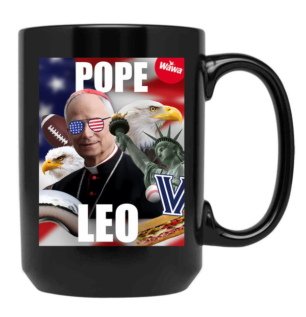 Pope Leo (3) Black Coffee Mug - Black