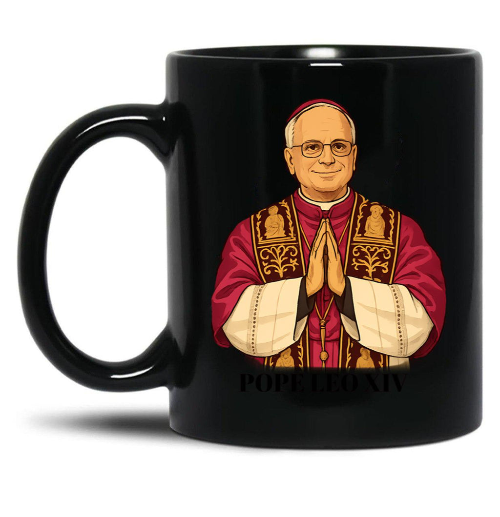 Pope Stylized Pope Leo Xiv Black Coffee Mug