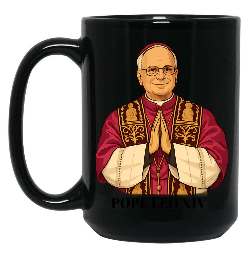 Pope Stylized Pope Leo Xiv Black Coffee Mug