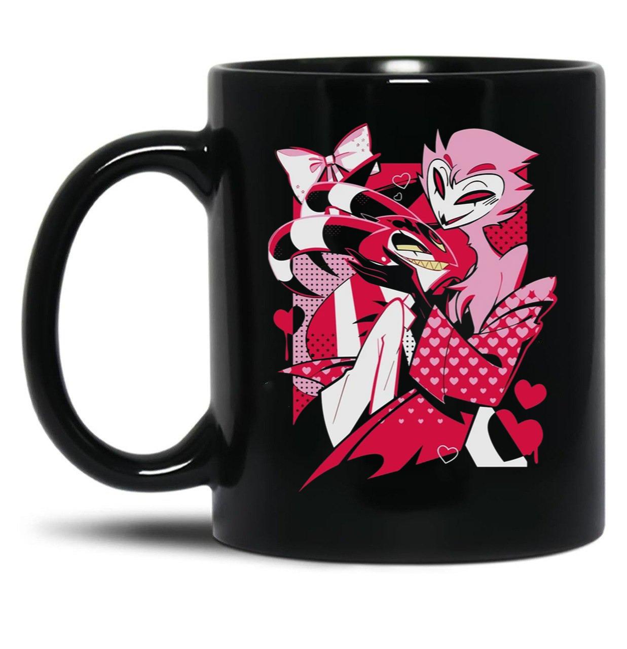 Popomu Blitzo x Stolas Helluva Boss Essential Black Coffee Mug, Gift Coffee Mug