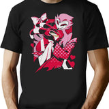 Popomu Blitzo x Stolas Helluva Boss Essential Premium Heavyweight Cotton T-Shirt - Black